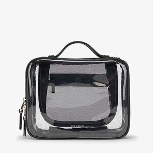 Calpak Medium Clear Cosmetics Case in Black
